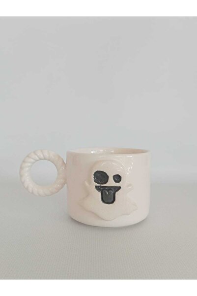 Zümrüdüanka Seramik Halloween Embossed Handmade Ceramic Mug