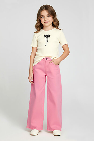 DMB BOYS & GIRLS Blugi Palazzo pentru fete cu talie înaltă Pantalon cu talie ...