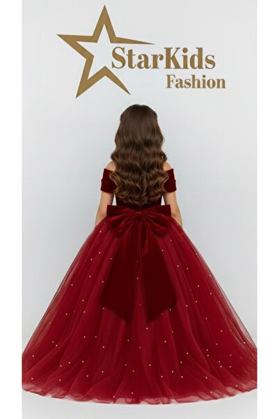 Star Kids Girls' Red Princess Dress, Girls' Evening Dress