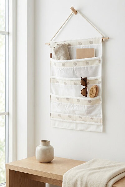 HAMUR Behind-The-Door Hanger 4-Compartment Bathroom Cabinet Organizer Children's Room Over-The-Door Wall Organizer Melis