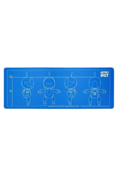 Paladone Astro Bot Desk Mat, Blue, 80 x 20 cm, Schematic Design