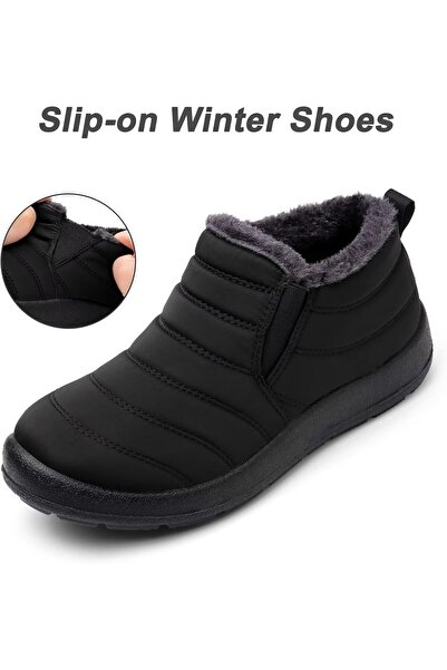 Scecocrs Women's fur-lined shoes, waterproof, breathable, non-slip sole, 39