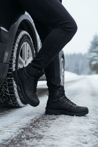 SİHİRLİ AYAKKABI +9 CM Boy Uzatan Gizli Topuk Siyah Hydro Su Geçirmez Erkek O...