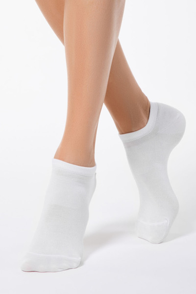 Conte Elegant Women's viscose (Micromodal) short socks, Active 079 - White, 3...