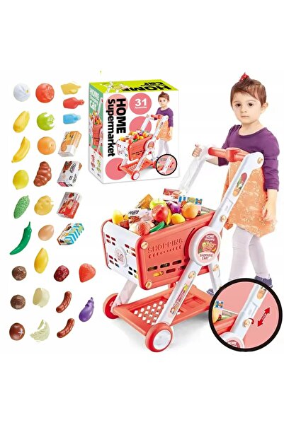 Matadi Shopping trolley with adjustable height and 30 accessories Home Supermarket Pink