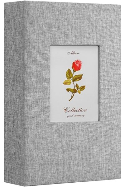BEETO Linen Photo Album 4x6 300 Photos (Grey, 300 Pockets)