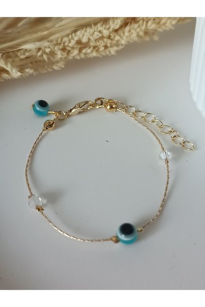 La fee aksesuar Evil Eye Beaded Women's Bracelet Gold Color Gift New Year Mother's Day Valentine's Day Gift