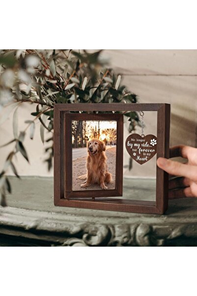 ORCHID M ® إطار صورة خشبي دوار مزدوج الجوانب، 4 صور مقاس 6 × 6 بوصات، قلادة قابلة للفصل