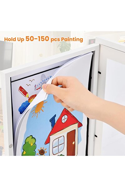 HIKKY 2 Pack Kids Art Frame, Front Opening, 8.5×11, Holds 50 pcs, White
