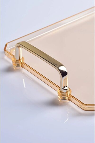 ŞURA MUTFAK 6 Pieces Turkish Coffee Presentation Tray with Gold Handles |   6-Piece Stylish Set 25X17Cm Copper