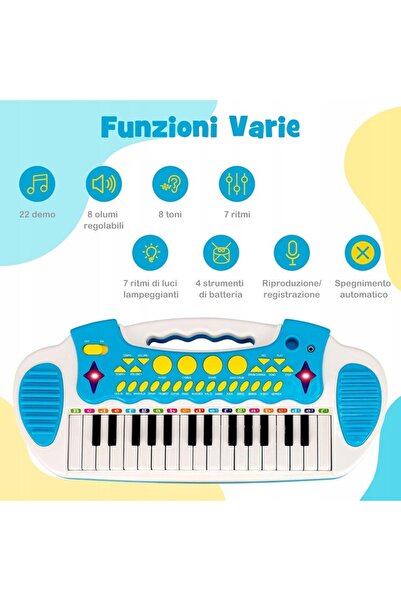 Matadi Interactive organ with 31 keys, stand, microphone and Blue stool