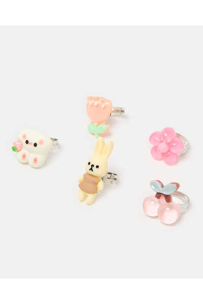 REDTAG Girls Assorted Embellished Ring Set (Pack of 5)