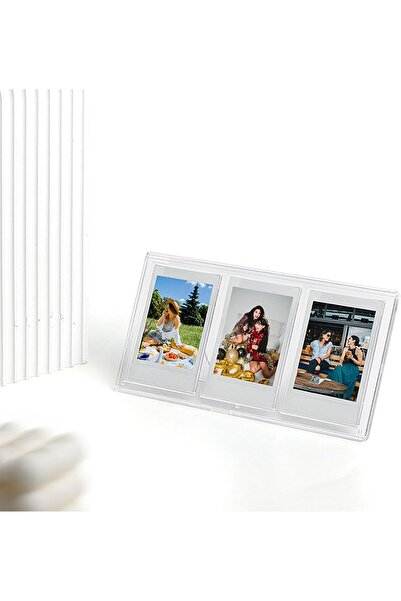 Jectse Clear Acrylic Floating 1x3 Mini 3 Inch Table Photo Frame