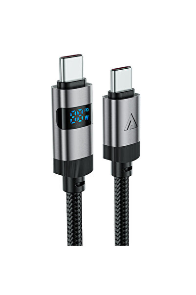 Acefast Charging Data USB-C to USB-C, 60W Fast Charging, LED Power Display, 1.2m Nylon Braided