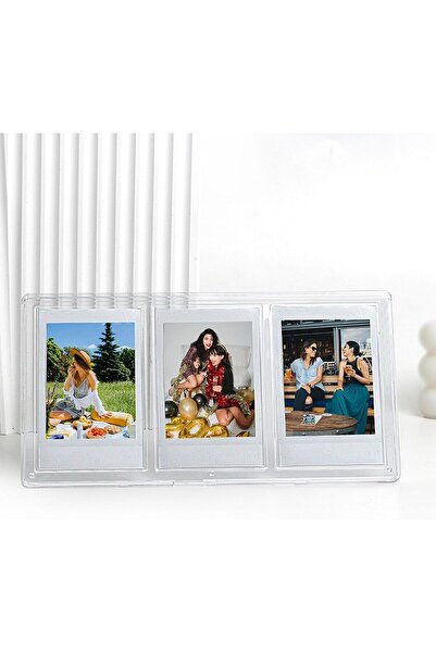 Jectse Clear Acrylic Floating 1x3 Mini 3 Inch Table Photo Frame