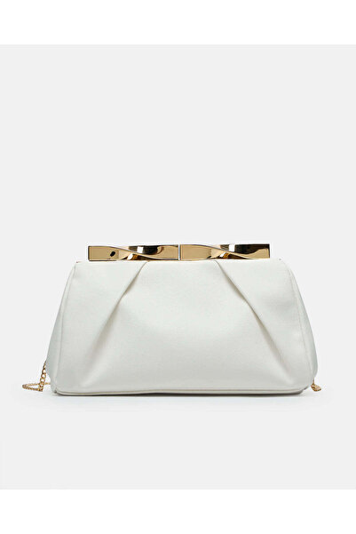 REDTAG حقيبة سهرة نسائية مزينة باللون الأبيض