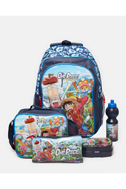 REDTAG طقم عربة أطفال مطبوعة من قطعة واحدة باللون الأزرق البحري للأولاد (5 قطع)