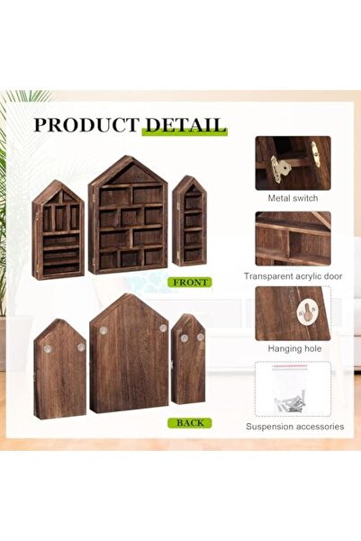 THE WHITE SHOP House Shaped Wooden Shadow Cubby Box Hanging Display Shelf (BIG)