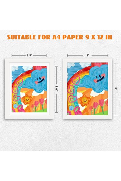 HIKKY 2 Pack Kids Art Frame, Front Opening, 8.5×11, Holds 50 pcs, White