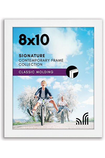 Americanflat 8x10 Picture Frame in White - Engineered Wood with Shatter-Resistant Glass