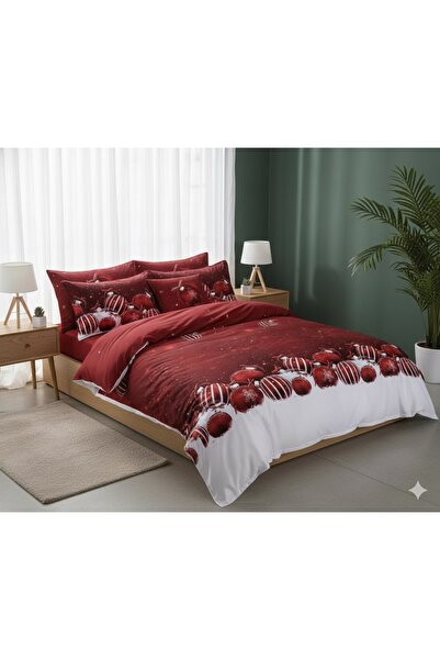 Casa Pucioasa Finet Bed Linen "Santa Claus with Shiny Globes" - 6 Pieces, 230x250