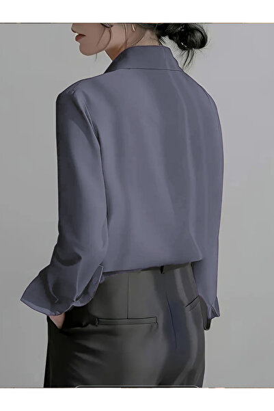 TRENDBUTİKOFFİCİAL Saten Kumaş Gömlek