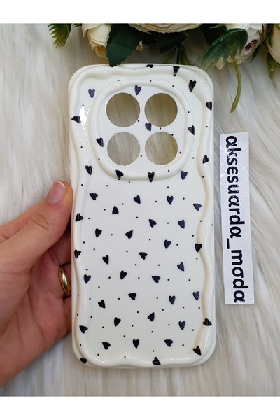 ZB Aksesuarda Moda Xiaomi Redmi Note 14 Pro Plus 5g Compatible Black Hearts P...