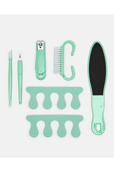 REDTAG مجموعة باديكير خضراء للنساء (7 قطع)