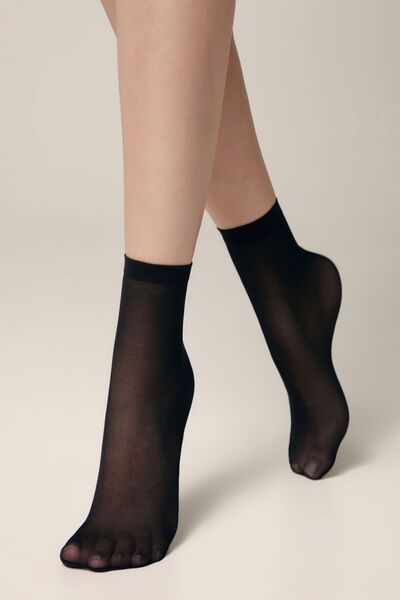Conte Elegant Women's Socks, Short 1/2, Lycra, Conte Tulle 30 Den (2 Pairs) - Bronze, 36-39 (23-25)