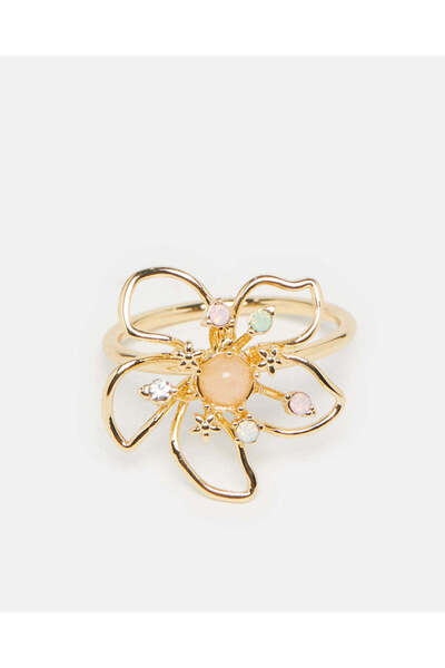 REDTAG خاتم نسائي مزين بالذهب