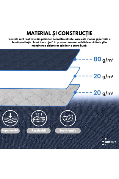 SDEPOT Set of 3 S DEPOT® storage bags, with zipper, size L, blue