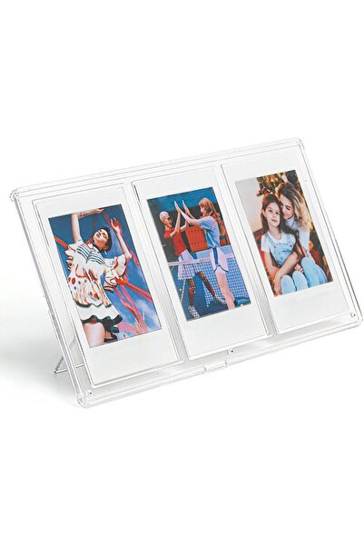 Jectse Clear Acrylic Floating 1x3 Mini 3 Inch Table Photo Frame