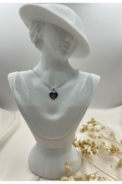 Lunarie Silver Color Star Stone Heart Necklace – Elegant, Modern and Stylish ...