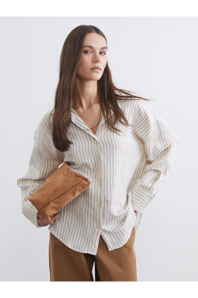 LC Waikiki Sparkling Choices from Shining Store Striped Loose Fit Women's Shirt