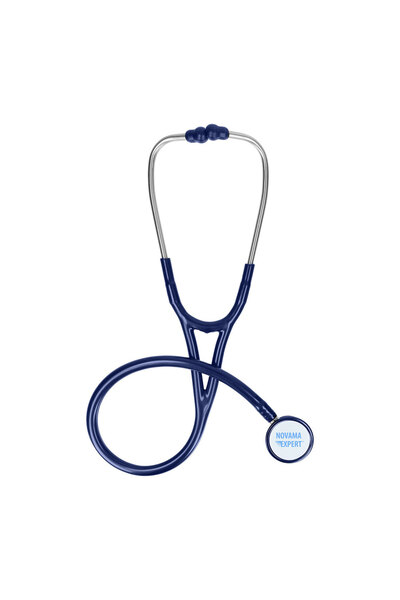 Novama Expert cardiological stethoscope, double stainless steel head, 2 sets of ear tips, Navy blue