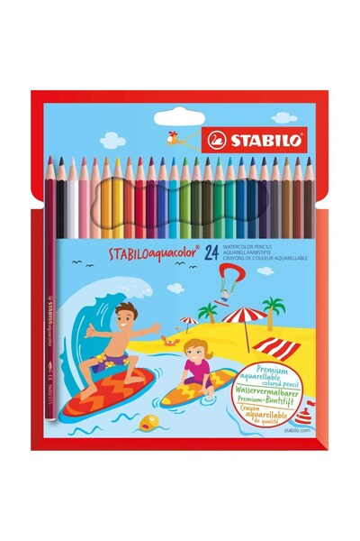 Stabilo Creioane colorate Aquacolor, 24 de culori / set