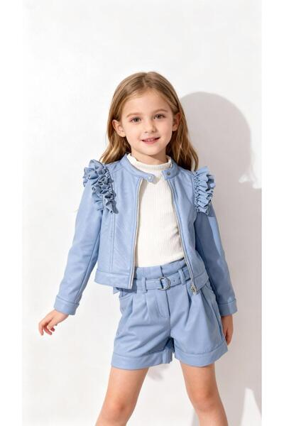 Gocoland Set de aspect de piele piese din imitație de piele cu volane pentru fetiță