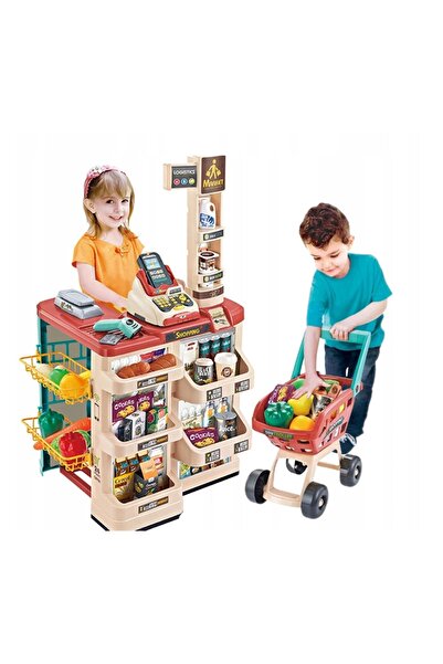 Matadi Supermarket with sounds and lights, cash register and shopping cart Home supermarket with 48 acc