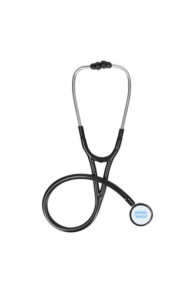 Novama Expert cardiological stethoscope, double stainless steel head, 2 sets of ear tips, Black