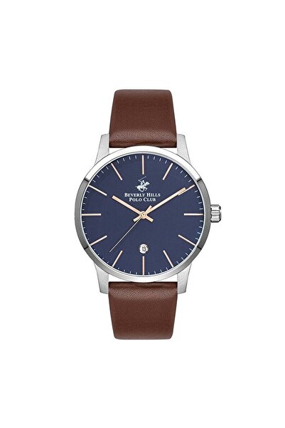 Beverly Hills Polo Club Bp3057X.392 Men's Wristwatch |   44mm Grey Case, Brown Leather Band