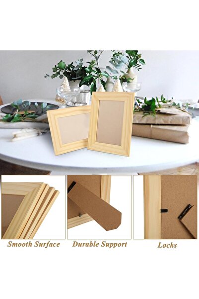SYOSI DIY Unfinished Wooden Photo Frames, 12PCS 6x8 Inch (holds 4x6 photos)