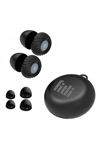 Fitli Earplugs Noise Protection Set + Carrying Case, Black