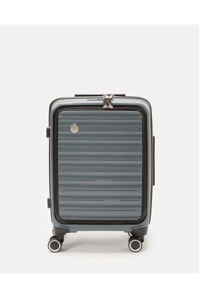 REDTAG Grey Textured Trolley Luggage Trolley (20 Inch)
