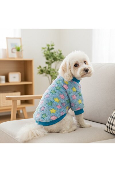 OEM Cute cocolino blouse with multicolored stars for small and medium pets, MDL-2402