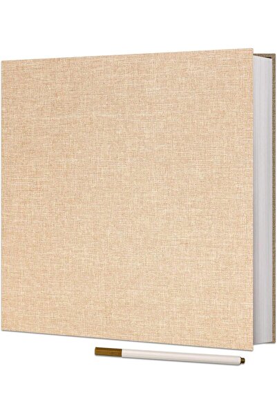 AZONEE ألبوم صور كبير 11 × 10.6 بوصة، 40 صفحة، غلاف من الكتان (كاكي)