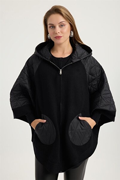 HomeStore Triko Cepli Kapşonlu Panço