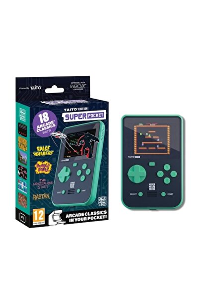 Taito Hyper Mega Tech Portable Game Console Retro Gaming 2.8" IPS Edition 18 Games Black-Green