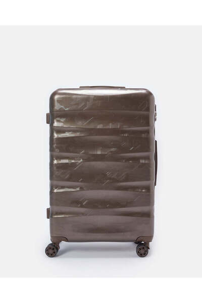 REDTAG Brown Textured Trolley Luggage Trolley (24 Inch)