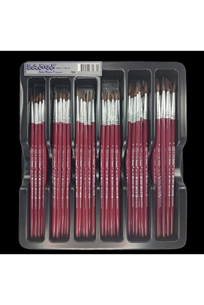 Samur Σετ 6 ακουαρέλες, ακρυλικές χρώματα, σετ πινέλων, πινέλα ζωγραφικής, μύτη με μαλλιά πόνυ-6 τεμάχια