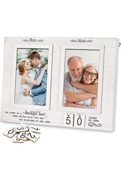 EWEIS Wedding & Anniversary Picture Frame for Couples, 4x6